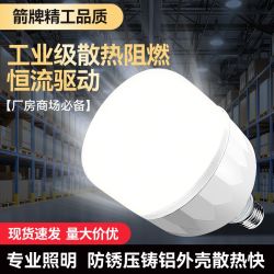 箭牌照明 箭牌led灯泡E27螺口超亮大功率节能省电家用商用护眼无频闪白光5w