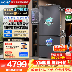 海尔 冰箱540升双系统法式多门对开门冰箱594mm超薄594mm超薄零嵌+智控双系统+EPP超净