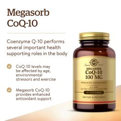 SOLGAR 辅酶Q10软胶囊100mg 心脏健康 无麸质 90粒