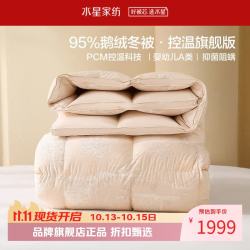 水星家纺 A类抑菌阻螨95%鹅绒冬被芯防钻绒秋冬羽绒被子 星耀城堡95%鹅绒冬被150×210cm