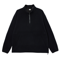 JACK&JONES 杰克琼斯 AT系列 摇粒绒半拉链卫衣 黑色 M