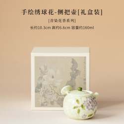 手绘绣球花陶瓷泡茶壶
