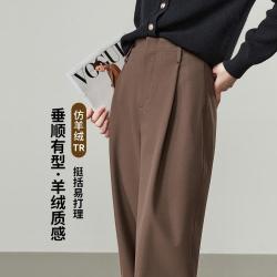 ESE-Y 挺括易打理垂坠休闲裤女春季阔腿裤长裤高个子