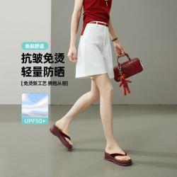 ESE-Y 易打理百搭轻薄休闲裤女26夏新质感有型四分短裤
