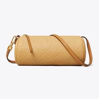 TORY BURCH T Monogram 品牌徽标鹅卵石纹圆筒包