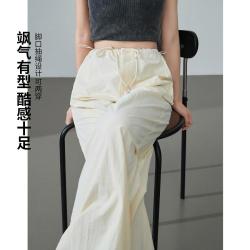 ESE-Y 时尚抽绳设计可两穿脚口运动休闲裤女夏薄伞兵工装裤长裤高个子