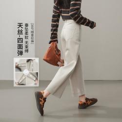 ESE-Y 时尚腰头彩色牛仔裤女秋26新九分直筒裤