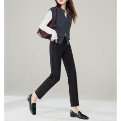ESE-Y 显瘦通勤烟管休闲裤女26春秋西装直筒裤小个子长裤