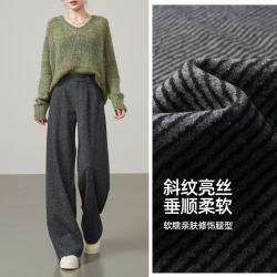 ESE-Y 软垂舒适斜纹亮丝高腰休闲裤子女26秋冬显瘦阔腿裤长裤