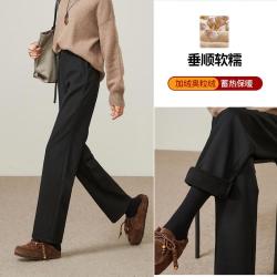 ESE-Y 一条过冬保暖奥粒绒加绒加厚休闲裤女26冬新抗寒九分烟管直筒裤
