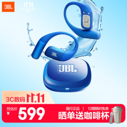 JBL Endurance Zone 真无线挂耳式蓝牙耳机 海岸蓝
