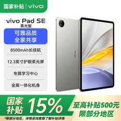 vivo Pad SE 柔光版 12.3英寸 Android 平板电脑（骁龙 4 Gen2、8GB、256GB、WiFi版、钛色）
