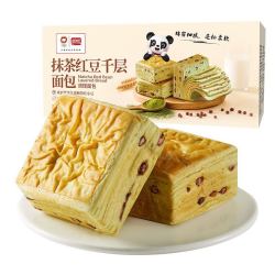 盼盼 抹茶红豆千层面包400g