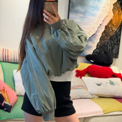 lululemon 丨Crinkle Nylon 女士褶皱尼龙运动夹克 *文字徽标 LW3JJDS 柳叶绿/雾绿 S