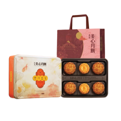 美心 双黄白莲蓉月饼港式低糖蛋黄莲蓉多口味月饼礼盒团购送礼品香港造 丰月盛宴月饼370g