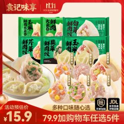 袁记味享 袁记云饺  马蹄香菜水饺云吞混沌 儿童早餐夜宵速食冷冻 马蹄香菜大云吞375g*4盒