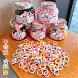 巴布豆 儿童高弹力小皮筋不伤发宝宝头绳多彩罐装发绳儿童耐用发圈