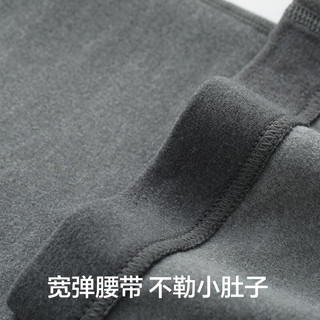 有棵树 无痕微磨毛 保暖内衣套装 男款 黑色 L