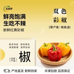 五叔家 山东新鲜五彩椒 甜椒不辣水果新鲜柿子椒辣椒圆椒蔬菜整箱批发