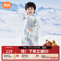 良良 婴儿睡袋恒温睡袋儿童春季分腿睡袋宝宝棉厚防踢被子可拆袖 纯棉款