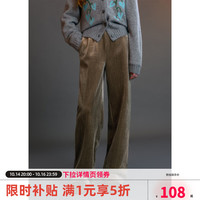 ELLE kids 金葱丝绒休闲长裤 咖色120