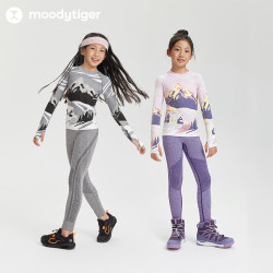 moodytiger moodytige 冬季儿童T恤 一体织运动上衣 雪山灰 160 cm