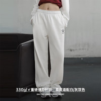 马登 新款五折!美式复古垂感休闲卫裤纯棉宽松显瘦运动裤 象牙白 2026/今年流行超火裤子重磅针织