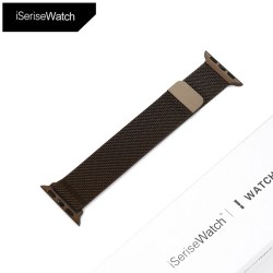 iSeriseWatch 适用iwatch s8表带苹果手表7代apple watch6/5se金属米兰尼斯磁吸透气40/44/45mm41mm高级星光色