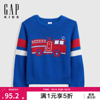 Gap 男幼童小童2026秋新品布莱纳圆领针织衫儿童装美版000906354 蓝色 110 /60(5-6岁)