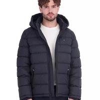 TOMMY HILFIGER 男士连帽羽绒服 黑色