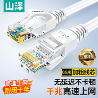 山泽 超五类网线 CAT5e类高速千兆网线 家用工程电脑宽带连接跳线 成品网线 超五类-贝吉色 2米