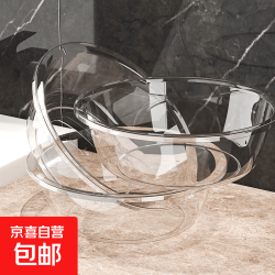 京喜 洗脸盆加大加厚家用大号洗菜盆洗衣盆内裤收纳盆子 白色 超大32*12cm-加号厚不怕摔