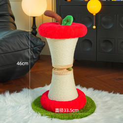 喵仙儿 瓦楞纸猫抓板 猫玩具猫爬架 红苹果猫抓柱 46*33.5*33.5CM