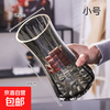 京喜 特大号轻奢创意简约玻璃花瓶透明水养鲜花北欧ins风客厅插花摆件 烟灰太阳花