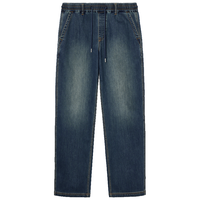 JACK&JONES 226132118 宽松直筒抽绳做旧男士牛仔裤