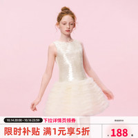 ELLE kids 真五折！ 亮片无袖连衣裙法式华丽千金蓬蓬裙