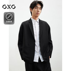 GXG 男装 商场同款黑色休闲单西 黑色 175/L