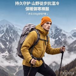诺诗兰 26新款男士Primaloft金标100P棉户外防泼水徒步保暖棉衣外套