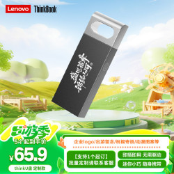thinkplus 联想ThinkBook 64GB 个性定制USB2.0 U盘 电脑u盘办公学习商务多功能大容量优盘车载U盘TSU10
