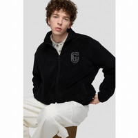 Gap 男女装秋logo刺绣宽松立领抱抱绒卫衣外套1SS623730 黑色 M (170/92A)亚洲尺码