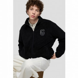 Gap 男女装秋logo刺绣宽松立领抱抱绒卫衣外套1SS623730 黑色 M (170/92A)亚洲尺码