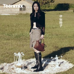 天美意 双11预售天美意千金靴厚底长筒靴女款骑士靴皮靴
