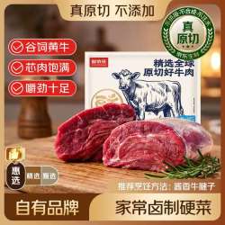 鲜京采 惠选 国产山东黄牛原切带芯牛腱子净重3斤 酱卤红烧