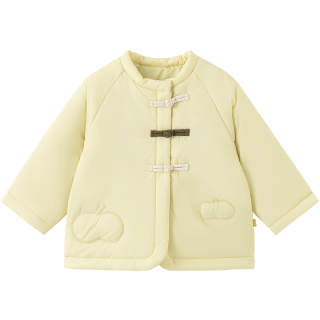 papa爬爬 冬季加厚保暖 淡黄 80cm 儿童棉服