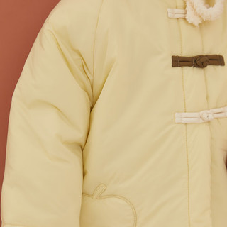 papa爬爬 冬季加厚保暖 淡黄 80cm 儿童棉服