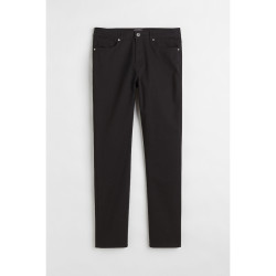 H&M HM男装休闲裤秋季简约舒适合身直筒斜纹布长裤长款裤子1074402