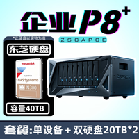 极空间 NAS企业网络存储器智能硬盘主机升级版P8+私有云硬盘企业云存储服务器 东芝机械硬盘+企业P8+