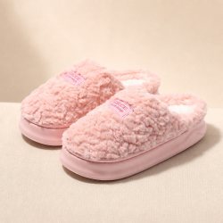 QICCE 轻臣居家棉拖鞋女款秋冬季可外穿毛绒保暖厚底防滑防臭情侣包头拖