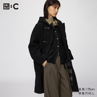 优衣库 连帽大衣女装男装合作款487842 09 黑色 M