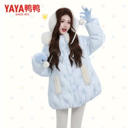 YAYA 90绒女中长款甜美可爱时尚潮流保暖外套